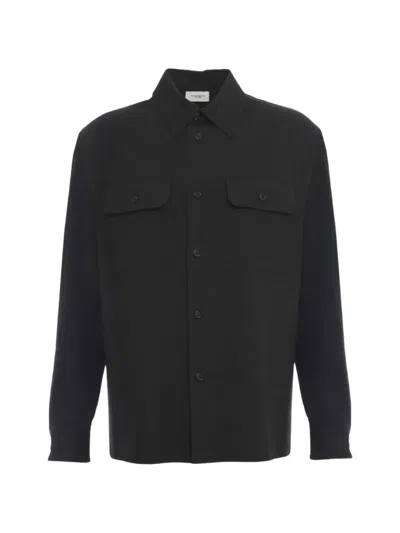 Paolo Pecora Button-flap Pocket Shirt In Black