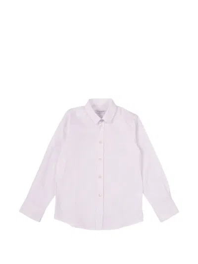 Paolo Pecora Kids' Button-up Long-sleeve Shirt In White