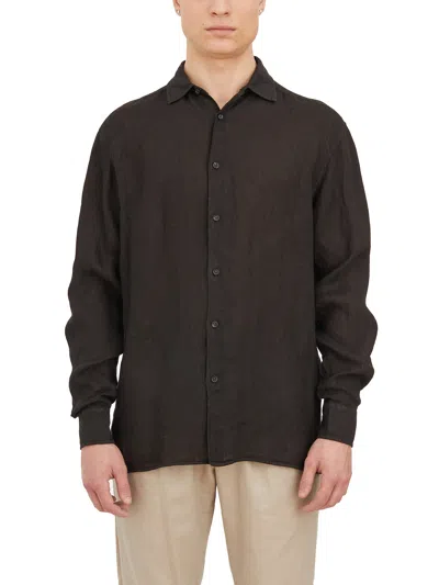 Paolo Pecora Camicia In Lino In Brown