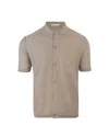 Paolo Pecora Camicia In Maglia Estrafine Beige In 2409