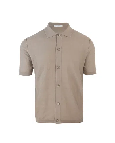 Paolo Pecora Camicia In Maglia Estrafine Beige In 2409