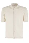 Paolo Pecora Short-sleeved Pointed Collar Shirt In Ultra-fine Cotton In Panna