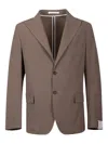 Paolo Pecora Canvas Button Blazer In Brown