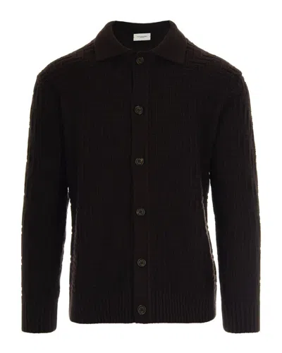 Paolo Pecora Polo-collar Cardigan In Brown