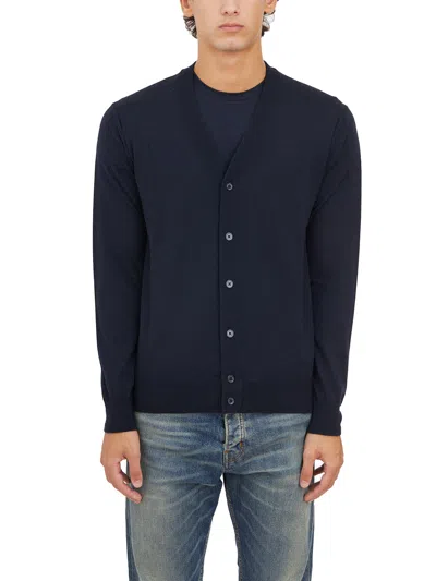 Paolo Pecora Cardigan In Lana Vergine In Blue