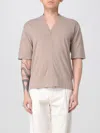 Paolo Pecora Cotton Short-sleeve Cardigan In Beige