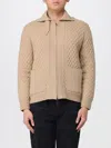 Paolo Pecora Honeycomb Zip-up Cardigan In Brown