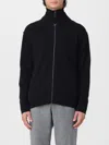 Paolo Pecora Full-zip Ribbed Knit Cardigan In Black