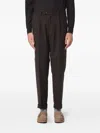 Paolo Pecora Cargo Pleated Trousers In Brown
