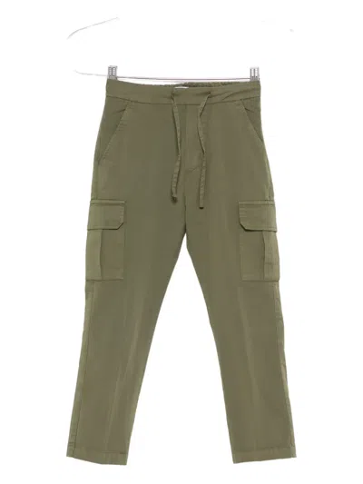 Paolo Pecora Kids' Cargo Pocket Drawstring Trousers In Green