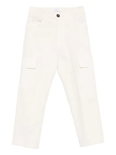Paolo Pecora Kids' Cargo-pocket Trousers In White
