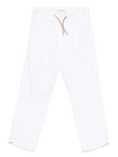 Paolo Pecora Kids' Cargo Trousers In 白色