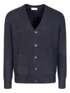 Paolo Pecora English Rib Cardigan In Blue