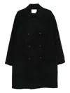 Paolo Pecora Checked Double-breasted Coat In Black