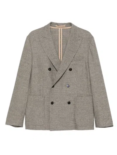 PAOLO PECORA CHECKED DOUBLE-BREASTED JACKET