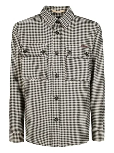 Paolo Pecora Checked Shirt Jacket In Brown