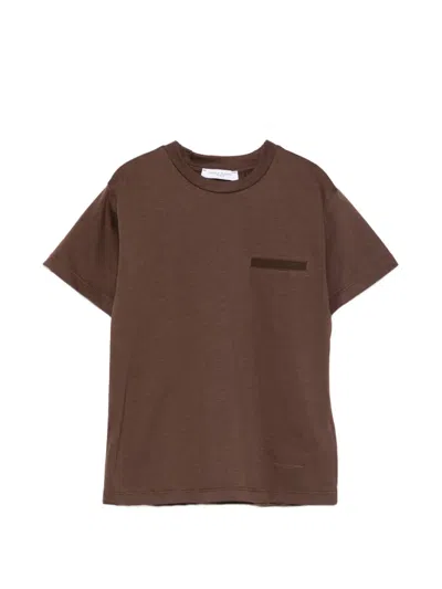 Paolo Pecora Kids' Chest-pocket T-shirt In Brown