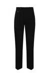 Paolo Pecora Chino Trousers With Pleats In Cotton Blend In Nero