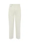 Paolo Pecora Tailored Ankle-cuff Trousers With Clean Silhouette In Panna