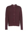 Paolo Pecora Classic Knit Shirt With Collar In Burgundy