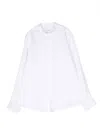 Paolo Pecora Collarless Long-sleeved Shirt In Weiss