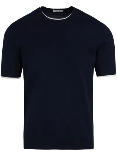 Paolo Pecora Contrast-trim T-shirt In Blue