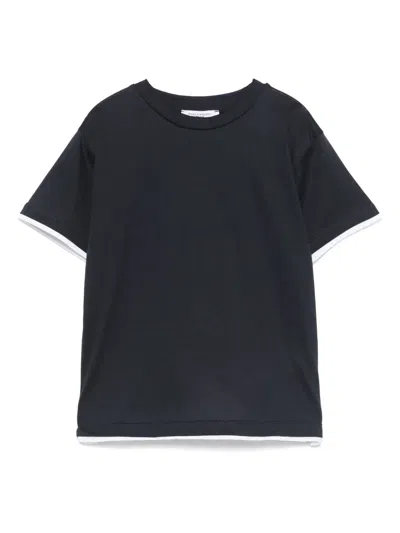 Paolo Pecora Kids' Contrast-trim T-shirt In Blue