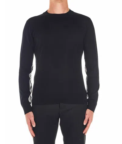 Paolo Pecora Contrast-colored Striped Wool Pullover In Black