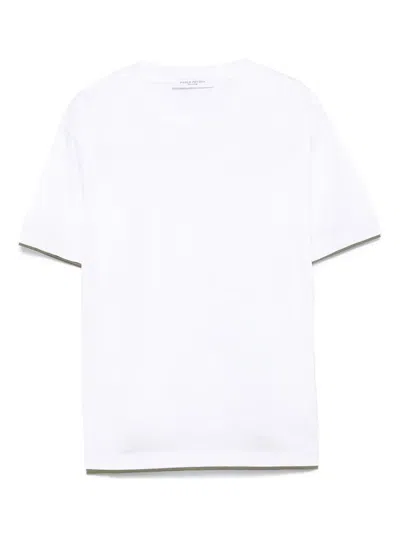 Paolo Pecora Kids' Contrasting-trim Cotton T-shirt In White
