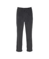 Paolo Pecora Classic Fit Black Corduroy Trousers With Stylish Pleats In Gray