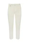 Paolo Pecora Tailored Ankle-cuff Trousers With Clean Silhouette In Panna