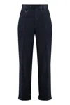 Paolo Pecora Cotton Blend Trousers In Blue