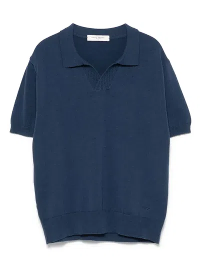 Paolo Pecora Kids' Cotton Polo Top In 蓝色