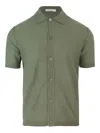 Paolo Pecora Short-sleeved Ultra-fine Cotton Shirt With Pointed Collar In Green