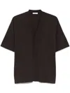 Paolo Pecora Cotton Short-sleeve Cardigan In Brown