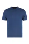 Shop Paolo Pecora Cotton Short Sleeve Sweater In Blue