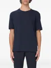 Paolo Pecora Crew Neck Sweater In Silk And Cotton In Blue