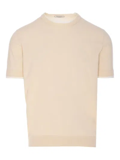 Burberry Beige Short-sleeved T-shirt With Ekd Print In Nude