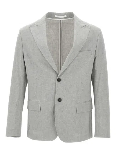 Paolo Pecora Crepe Blazer In Gray