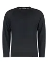 Paolo Pecora Linen-cotton Crew-neck Sweater In Black