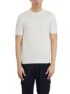 Paolo Pecora Crew Neck Sweater In Silk And Cotton In White
