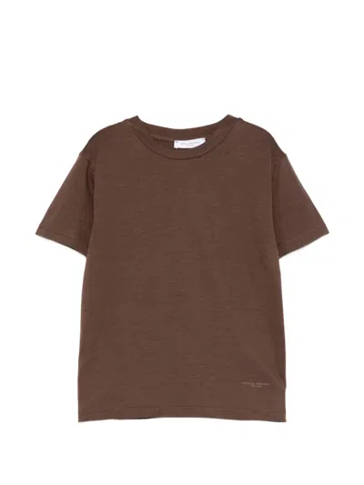 Paolo Pecora Kids' Crew-neck T-shirt In Brown