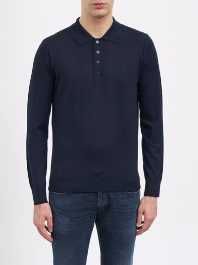 Paolo Pecora Crew Neck Wool Sweater In Blue