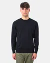 Paolo Pecora Black Sweatshirt With Classic Crew Neckline In Black
