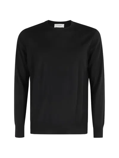 Paolo Pecora Crew-neck Long-sleeve Sweater In Black