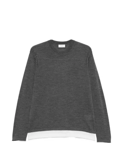 Paolo Pecora Crew-neck Long-sleeve Sweater In Gray