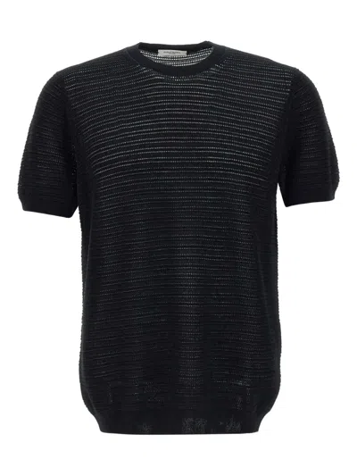 Paolo Pecora Crochet-knit T-shirt In Black