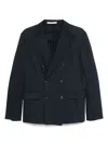 Paolo Pecora Double-breasted Tailored Jacket With Sharp Lapels In Blue