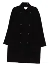 Paolo Pecora Double-breasted Coat In Black