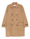 Paolo Pecora Double-breasted Coat In Brown